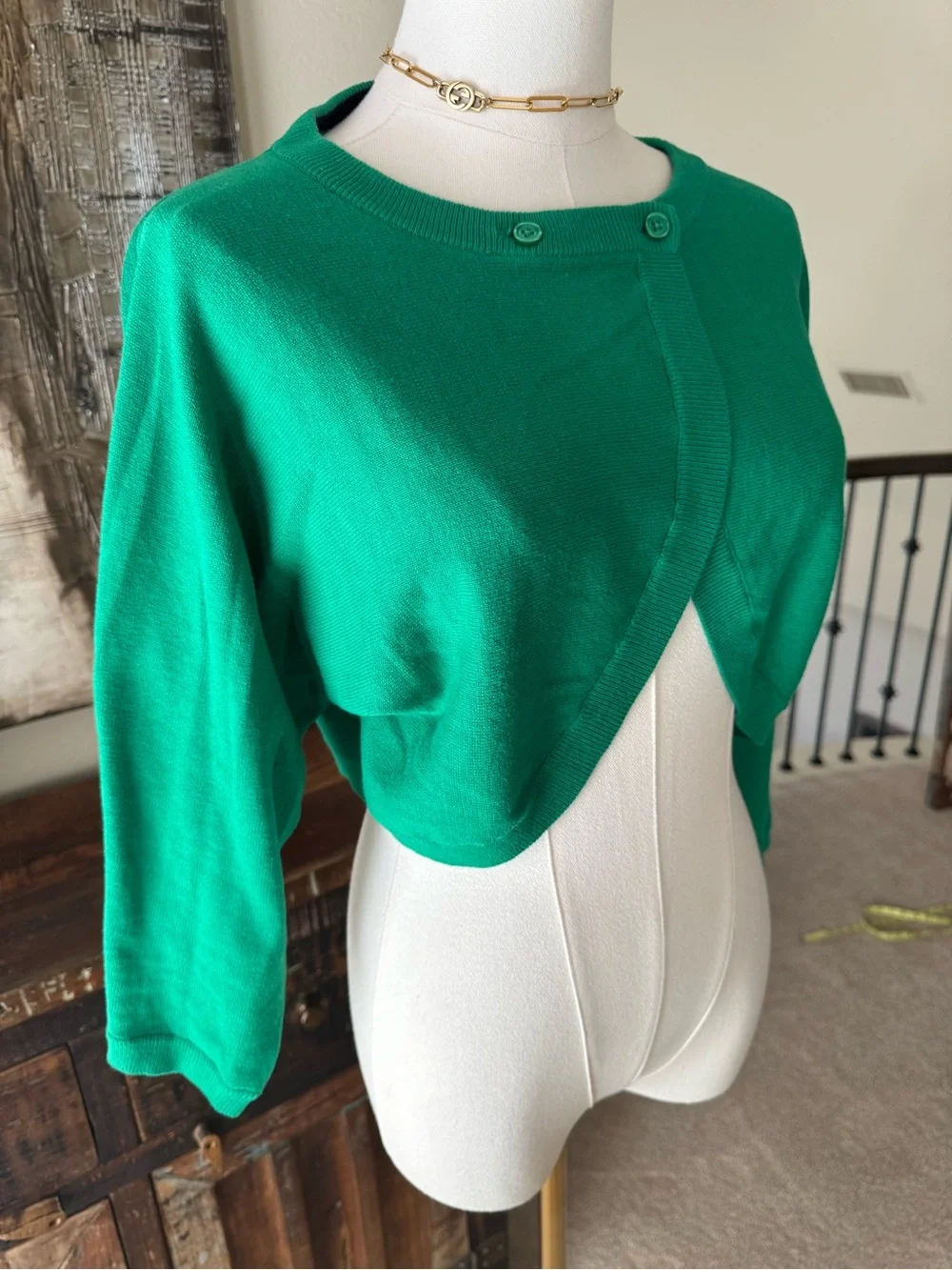 CAbi Jelly Bean Green Piccolo Shrug - M - Picture 5 of 12